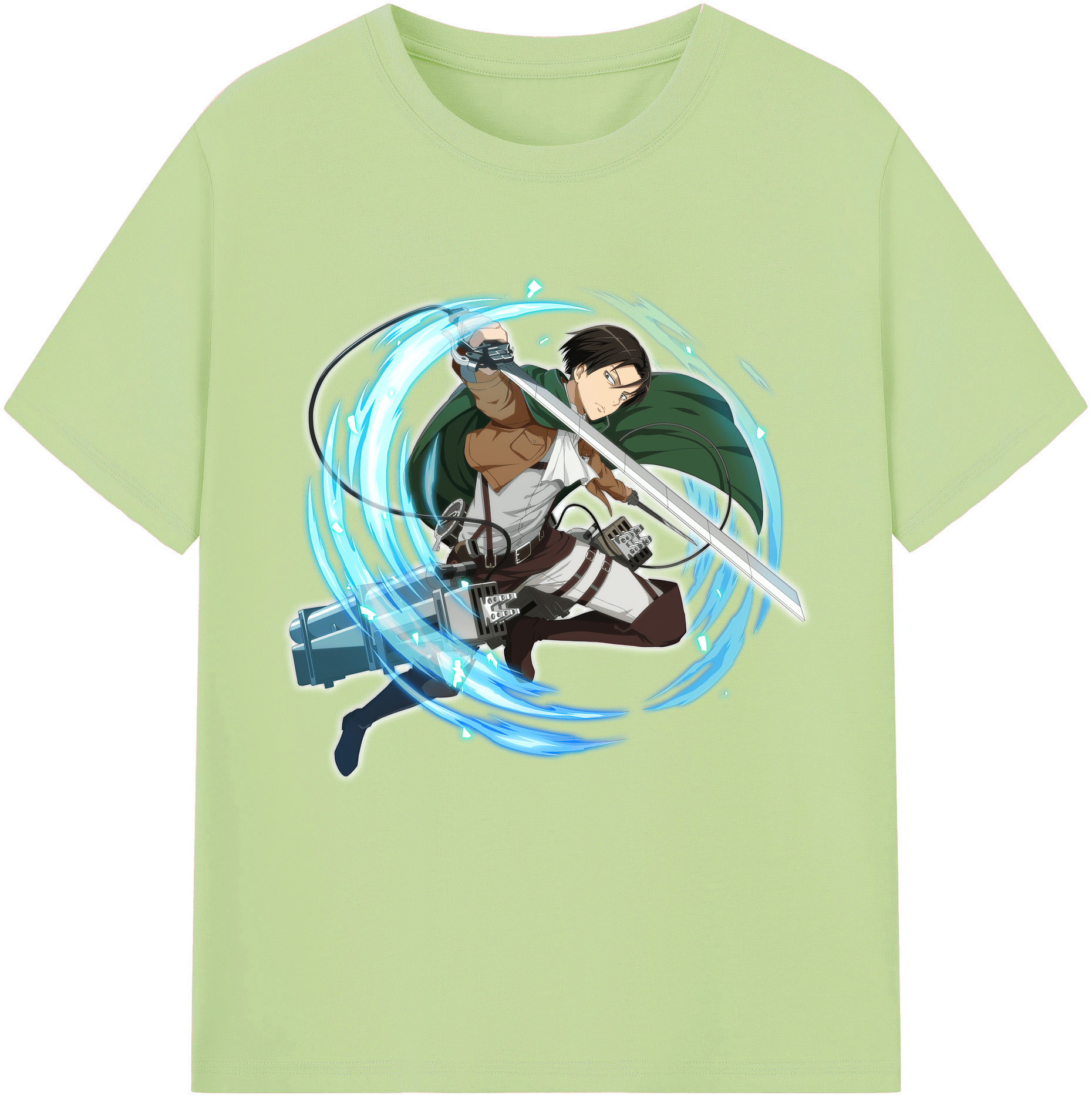 （画像用） 進撃の巨人 リヴァイ·アッカーマン Attack on Titan Levi Ackerman 綿100％半袖Tシャツ（フロントプリント）